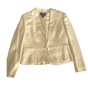 Vintage Lauren Ralph Lauren cream silk cotton blazer